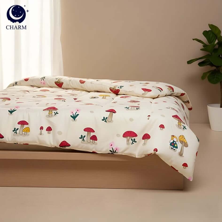 ผ้าห่มนวม CHARM คอลเลคชั่น DREAMY 5 FT SIZE 150&times;200 CM LUMI MUSHROOM DESIGN